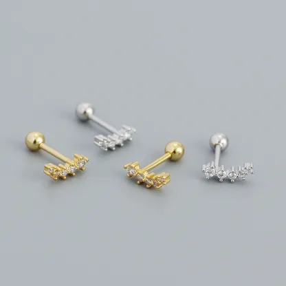 INS2321-Melighting Gold Helix Earrings 14K Cartilage Earrings 16G Gold Tragus Piercing Jewelry Clear CZ Stud Earring Conch Piercing for Women Men