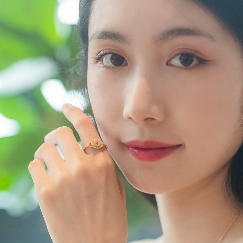 INS1216-M&T 2015 gold plated Adjustable Ring, cubic zirconia Open Ring US #7 Size R01~10