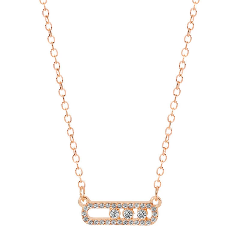 INS3260-Fashion Geometry Iced Out Necklace Shine Cubic Zirconia Women Charm Collar Jewelry Chic Clavicle Party Sweet Accessory Gift