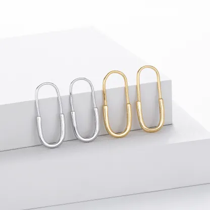 INS2337-TOBENY Gold Earrings for Women Trendy Dainty Paperclip Link Drop Dangle Earrings 14K Gold Plated Chunky Small Hoop Earrings Lightweight Hypoallergenic Chain Huggie Earrings Jewelry for Gifts