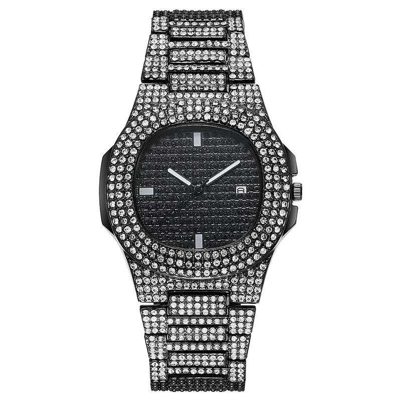 W-1001-KALLORY 1Pack Rhinestone Watch Elegantly Designed Golden Durable Unisex Watches
