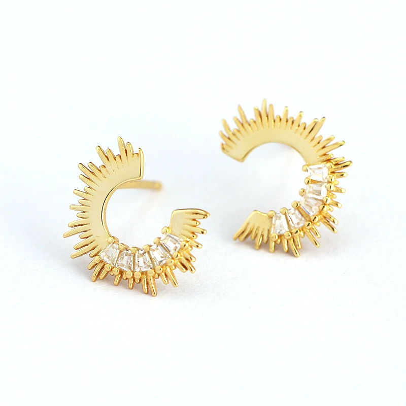 INS2238-Two Tone Small Hoop Huggie Earrings, Gold&Sliver Earrings|Sun Hoop Earrings|Star Cross Dangle with CZ|Square Shell Drop Stud Earrings|14K&18K Gold-Plated Earrings Jewelry Women Birthday Gifts