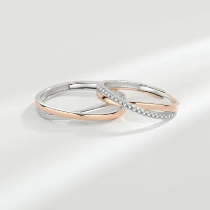 INS1024-[New Sterling Silver 925, Couple Rings Set, Adjustable Matching Rings, I Love You Wedding Relationship Promise Rings