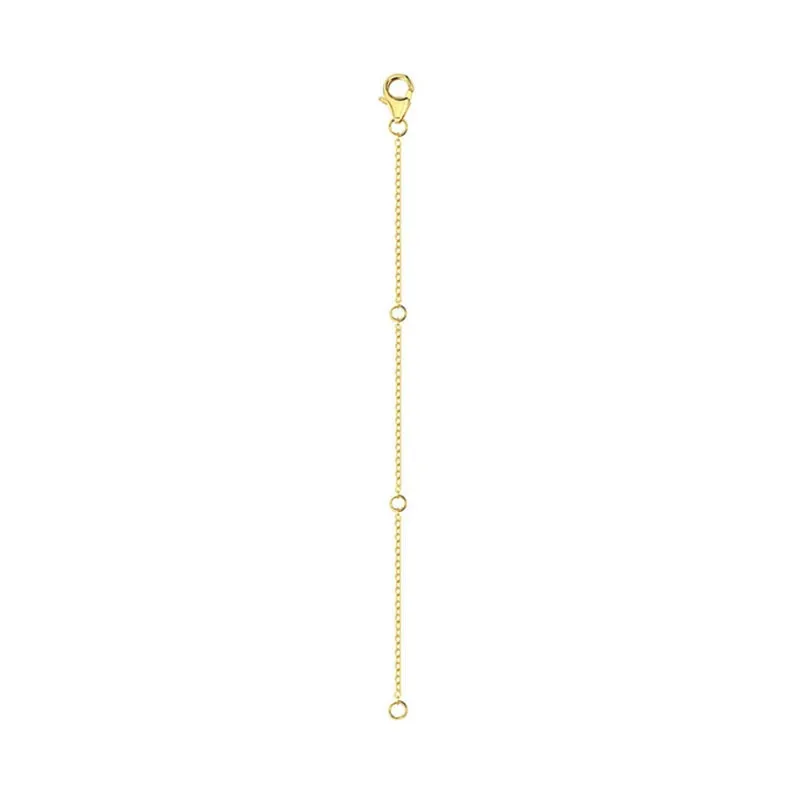 INS4101-14K Solid Gold Chain 2" 3" 4" Necklace Bracelet Extender Chain, Delicate Durable Gold Adjustable Extension Chain for Necklace Bracelet Anklet Lobster Clasps