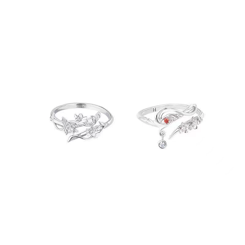 INS1238-Generic XHBTS Heaven Official's Blessing Rings,Tian Guan Ci Fu Hua Cheng Xie Lian Cosplay Couple Ring Costume Jewelry and Stickers, silver