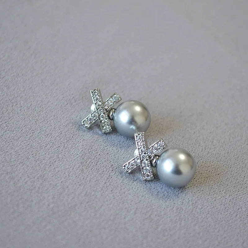 INS2225-Earrings, Stud Earrings, Women's Earrings, Fashion Earrings, Pearl Stud Earrings, 925 Silver Needle Earrings, Temperament Earrings-10mm