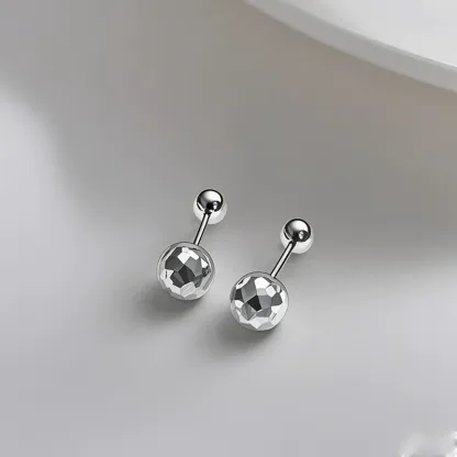 INS2059-925 Sterling Silver Polished Soccer Ball Safety Screw Back Earrings For Little Girls & Preteens - Children's Sports Accessories for Game Day - Soccer Ball Earrings for Children