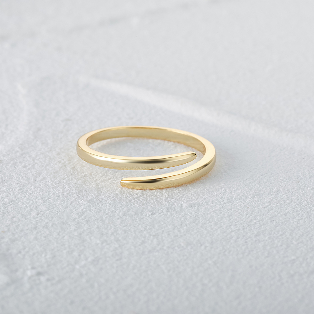 INS1058-THUNARAZ 14K Gold Filled Rings for Women - Non Tarnish Gold Wedding Bands | Waterproof Stackable Thumb Rings | Open Twist Adjustable Rings Size 5 to 10