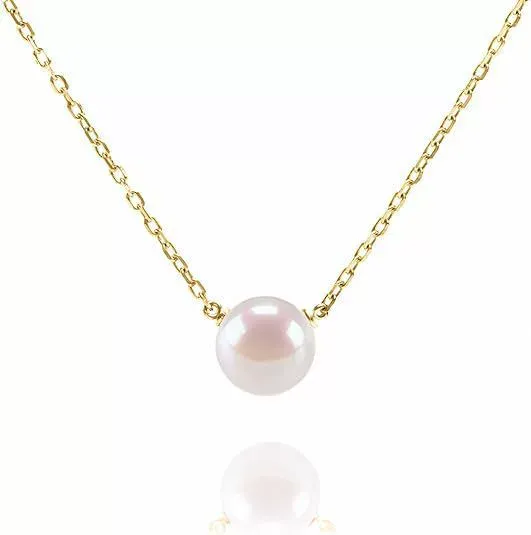 INS3048-PAVOI Handpicked AAA+ Freshwater Cultured Single Pearl Necklace Pendant | Gold Necklaces for Women