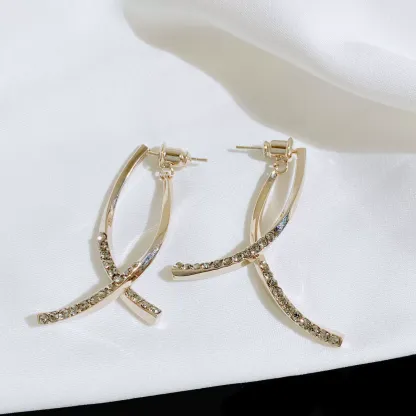 INS2429-SBLING Platinum-Plated or 18K Gold Plated or 18K Rose Gold Plated Cubic Zirconia Drop Earrings