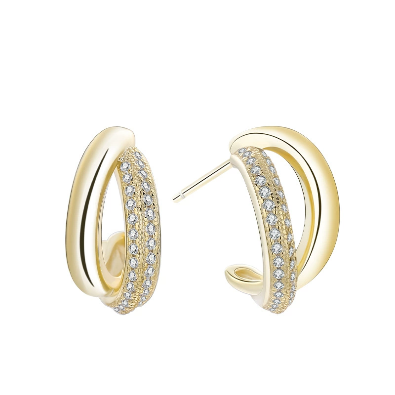 INS2069-CoBi 18K Gold Plated Hoop Earrings for Women, Small Teardrop Earrings, Silver Twisted Hoop Earrings, CZ Hoop Earrings, Womens Everyday Jewelry Hypoallergenic, Chunky Thick Hoops, Ideal Gifts Choice
