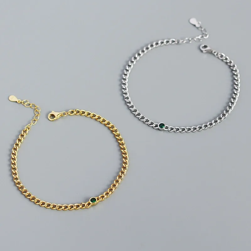 INS4041-14K Gold Bracelet with Oval Cut Emerald & Moissanite, Classic Green Stone Accessory, Timeless Elegance for Special Occasions
