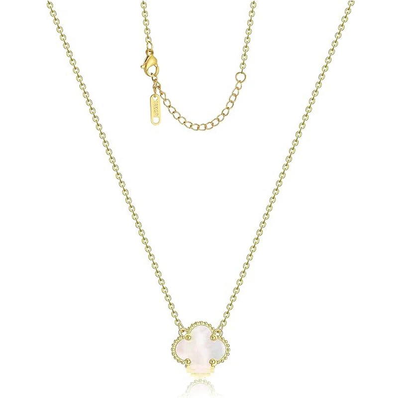 INS3254-Clover Pendant Necklace for Women 18K Gold Plated Four Leaf Clover Necklaces Lucky Simple Jewelry Gifts for Women