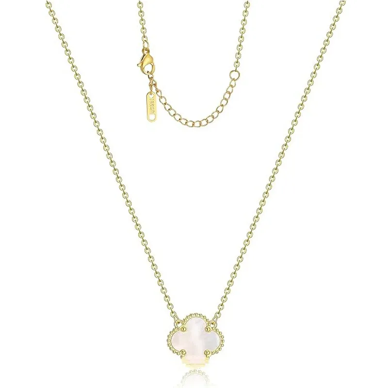 INS3254-Clover Pendant Necklace for Women 18K Gold Plated Four Leaf Clover Necklaces Lucky Simple Jewelry Gifts for Women