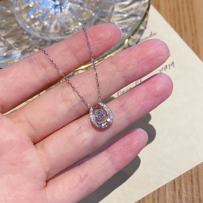 INS3090-ARINZA Moissanite Necklace for Women, 1 Ct 925 Sterling Silver Dancing Diamond Pendant, 18+2 Inch Chain, Valentine’s Day Christmas Gift for Her, Wife, Mom, Anniversary, Birthday