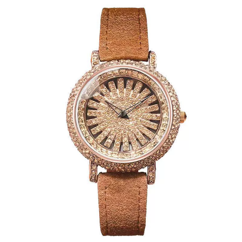 W-2005-Smalody Round Luxury Women Watch Crystal Rhinestone Diamond Watches Stainless Steel Wristwatch Iced Out Watch with Japan Quartz Movement for Women | Simulated Lab Diamonds-Women