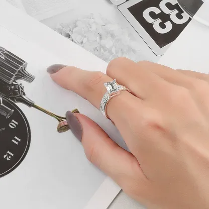 INS1199-3 CT Emerald Infinity Accent Engagement Ring Wedding Eternity Band Vintage Solitaire Silver Jewelry Halo-Setting Anniversary Praise Vintage Ring Gift by Neerja Jewels