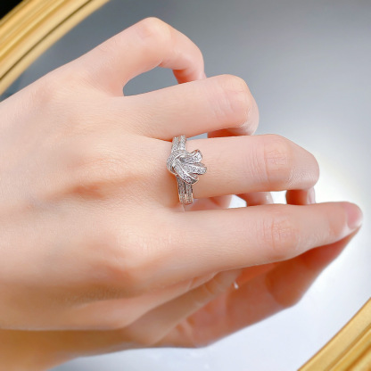 INS1152-SHELOVES 925 Sterling Silver Wedding Band for Women Twisting Swirl Engagement Wedding Rings Round CZ Sz 5-10