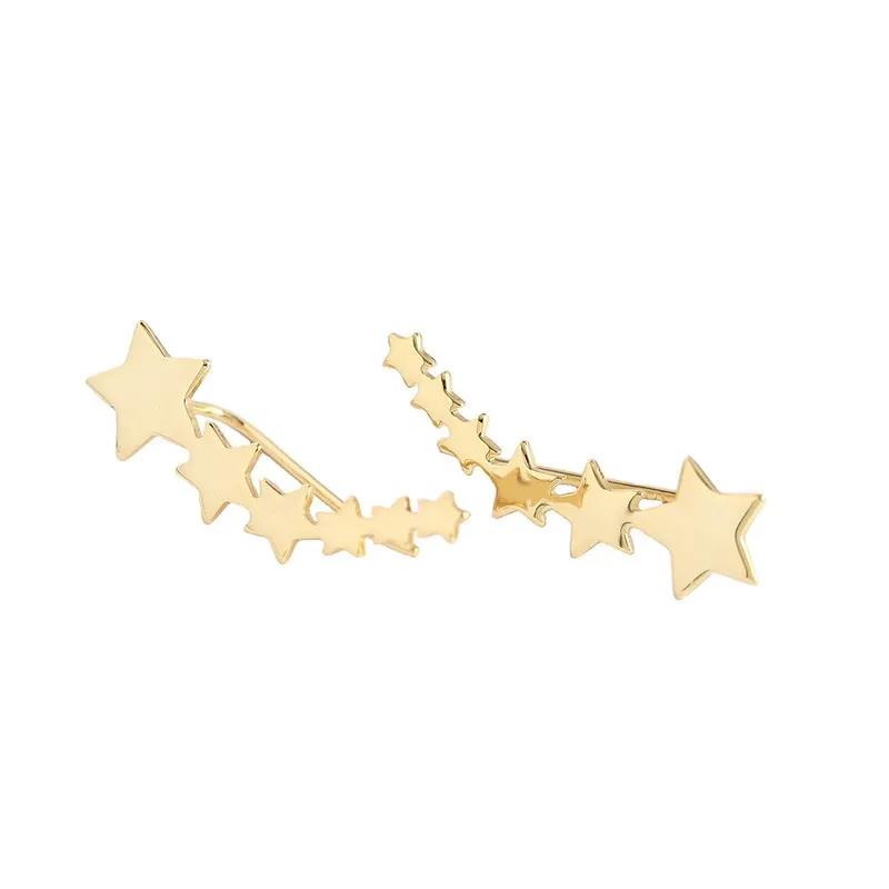 INS2318-Sterling Silver Star Ear Climber - Hypoallergenic Ear Cuffs Stars Ear Crawler for Women Girls