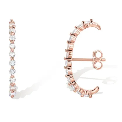 INS2157-PAVOI 14K Gold Plated 925 Sterling Silver Post Minimalist Suspender Ear Cuff Earrings for Women | Wrap Earlobe Studs