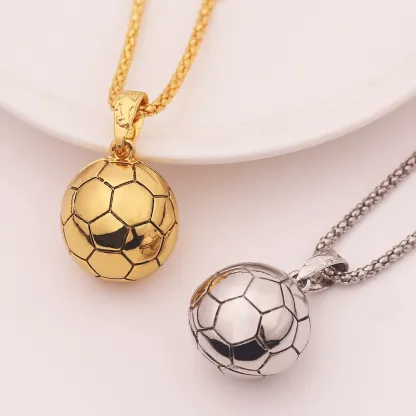 INS3033-AILUOR Fashion Large Basketball Pendant Necklace Stainless Steel Chain Hip Hop Sports Necklace Fitness Jewelry