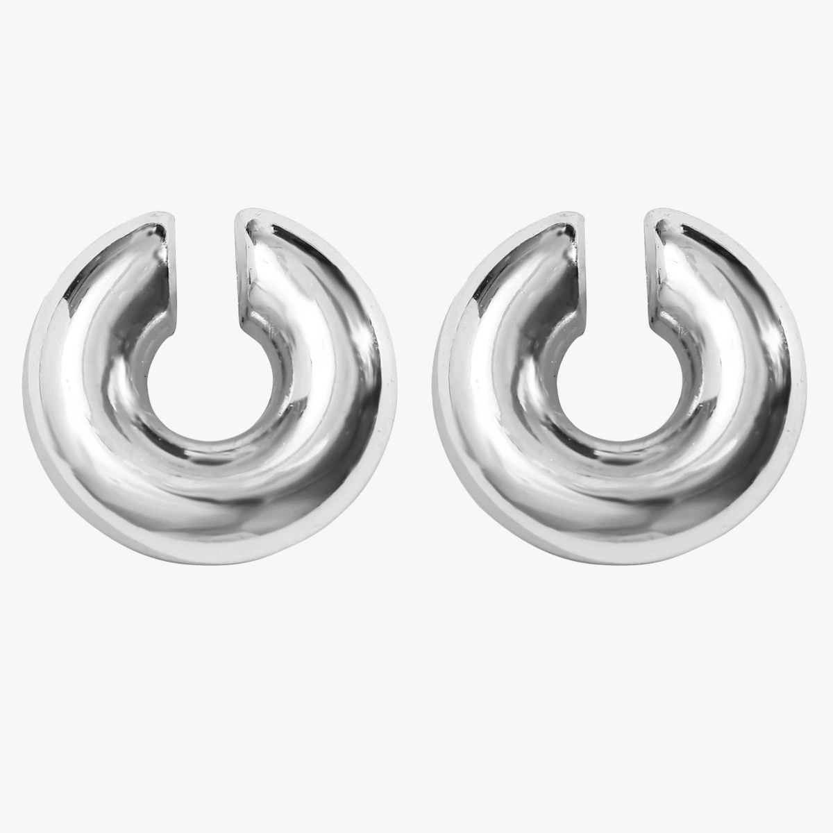 INS2065-Chunky Cuff Earrings for Women Gold Silver Ear Cuffs Earrings for Non Pierced Ears Cartilage Clip On 14K Gold Plated Stainless Steel Jewelry-3mm
