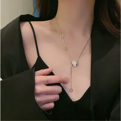 INS3035-Sonateomber Simple Gold Star/Heart/Maple Pendant Necklaces for Women, Dainty Cute Rhinestone CZ Hypoallergenic Dangle Necklaces Prom Wedding Fashion Jewelry Gift