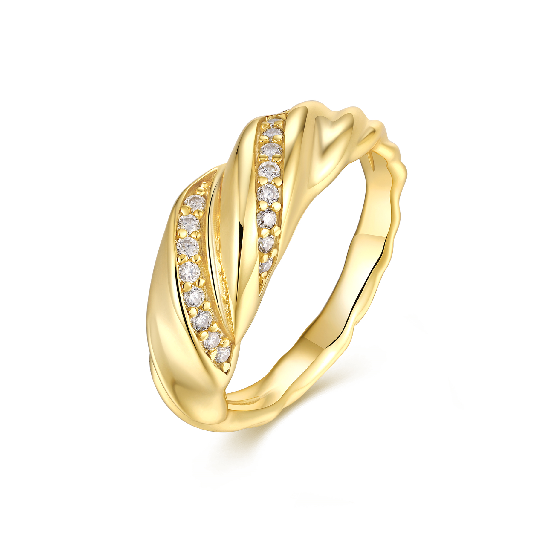 Z001-SR15514Y01-Gilt Light Twisted Dream Ring