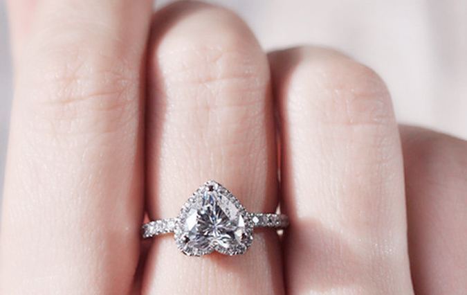 INS1098-925 Sterling Silver Engagement Rings for Women Heart Cut Cubic Zirconia Wedding Promise Rings for Her Size 4-12.5