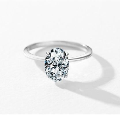 INS1143-5 Carat Oval Moissanite Engagement Ring Wedding Eternity Band Vintage Solitaire 4-Prong Setting Silver Jewelry Anniversary Promise Vintage Ring Gift by Neerja Jewels