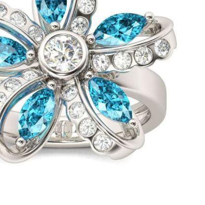 INS1269-Butterfly Rings Celtic Knot Twisted Rings 925 Sterling Silver Birthstone Statement Ring for Women Jewelry Gift