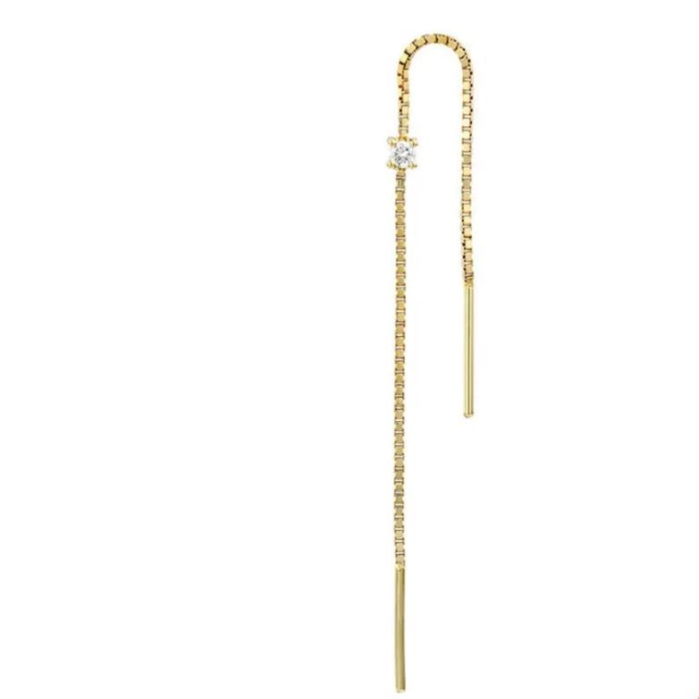 INS2105-TANGPOET Sun Moon Star Threader Earrings for Women 925 Sterling Silver Synthetic Opal Long Chain Thread Earrings Hypoallergenic Celestial Jewelry Gifts for Birthday Mother's Day Christmas