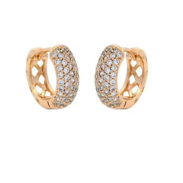 INS2139-Gold Hoop Earrings for Men | 14K Gold Plated Cartilage Huggie Earrings, Hypoallergenic Lightweight CZ Inlaid for Sensitive Ears