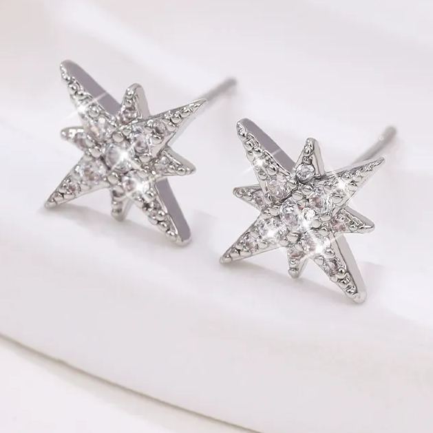 INS2170-CZ Tiny Star Stud Earrings for Women Hypoallergenic Screw Back 20G Mini Cartilage Cubic Zirconia Earring Helix Tragus Sleeper Dainty Wedding Statement Lucky Star Piercing Jewelry