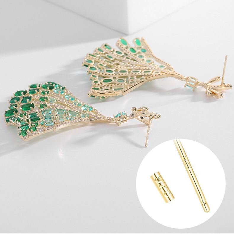 INS2232-Zircon Gemstone Drop Dangle Earrings, Multi Color Created Sapphire Sparkly Evening Dressy Earrings, 18K Gold Plated 925 Sterling Silver posts, Hypoallergenic, Formal Jewelry for women