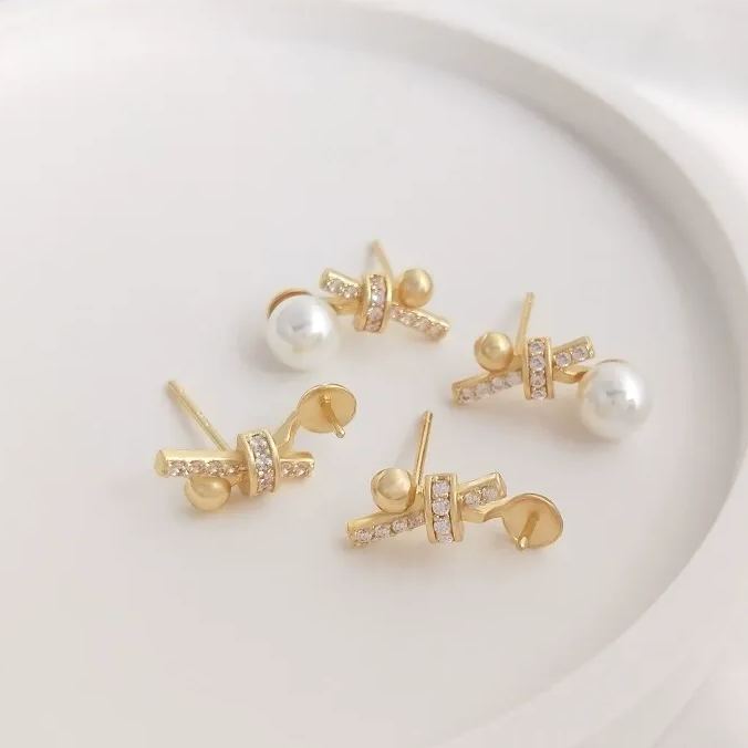 INS2244-Dangle Pearl Invisible Clip On Earrings for Women Not Pierced Gold Moon Star White Ribbon Heart Square Crystal Rhinestone Teardrop Hoop Comfortable Clip On Earrings