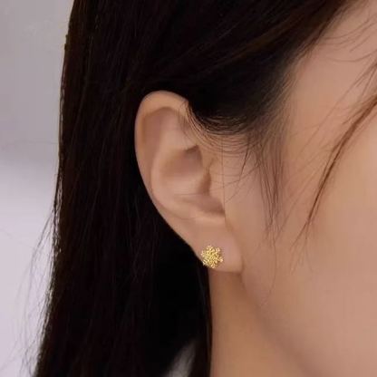 INS2253-Hypoallergenic 16g Snowflake Screw Back Christmas Small Stud Earrings for Women Men Sensitive Ears Minimalist Winter Flower Earring Surgical Stainless Steel Piercing Sleeper Studs Fashion Jewelry