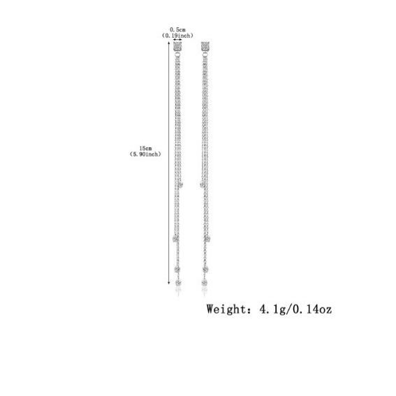 INS2382-S.Leaf 18Karat Gold Plated Chain Threader Earrings for Women Trendy 925 Sterling Silver Hypoallergenic Cubic Zirconia Dangle Chain Threader Double Piercing Pull Through Earrings Women