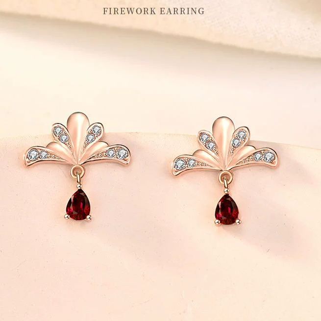 INS2413-Dainty Maple Leaf Clip On Non Piercing Earrings for Women Cubic Zirconia Red Crystal Autumn Fall Leaves Fake Earring Fashion Thanksgiving Christmas Jewelry Gifts for Daughter Hypoallergenic Clips