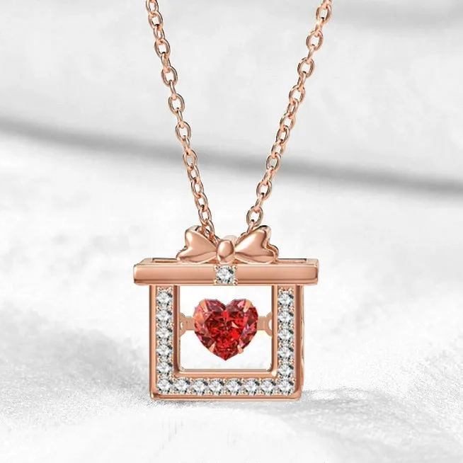 INS3026-Christmas 925 Sterling Silver Pendant Necklace Gold Plated for Women Holiday Gifts for Lover Mom Friends Teens Christmas New Year Valentine Jewelry