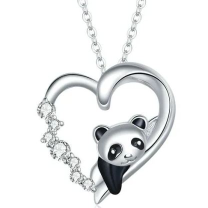 INS3089-925 Sterling Silver Dog Paw Cat Panda Necklace for Women Cute Dainty Animal Pendant Necklace Gifts for Cat Mom Animals Lover…