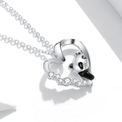 INS3089-925 Sterling Silver Dog Paw Cat Panda Necklace for Women Cute Dainty Animal Pendant Necklace Gifts for Cat Mom Animals Lover…
