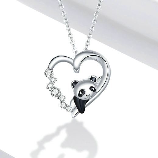 INS3089-925 Sterling Silver Dog Paw Cat Panda Necklace for Women Cute Dainty Animal Pendant Necklace Gifts for Cat Mom Animals Lover…