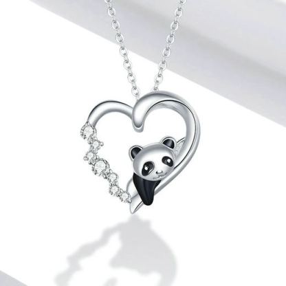 INS3089-925 Sterling Silver Dog Paw Cat Panda Necklace for Women Cute Dainty Animal Pendant Necklace Gifts for Cat Mom Animals Lover…