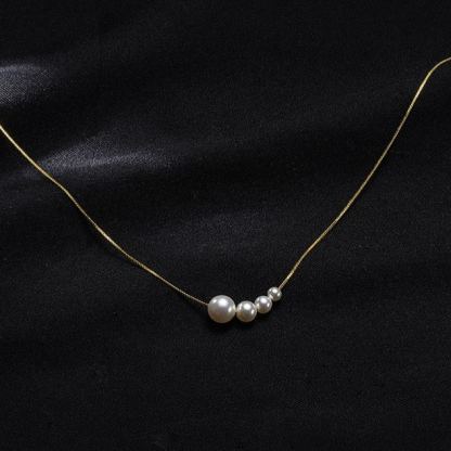 INS3275-KECHO 14K Real Gold Freshwater Cultured Pearl Pendant Necklace 14K Solid Gold Jewelry Anniversary Birthday Gifts for Women