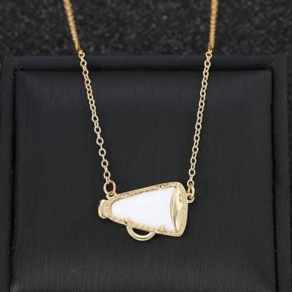 INS3277-ONLYJUMP Cheer Necklace Cheerleading Necklace for Women Dainty Gymnastics Cheerleading Megaphone Pendant Necklaces Cheer Team Pendant Necklaces Charm Jewelry Gift