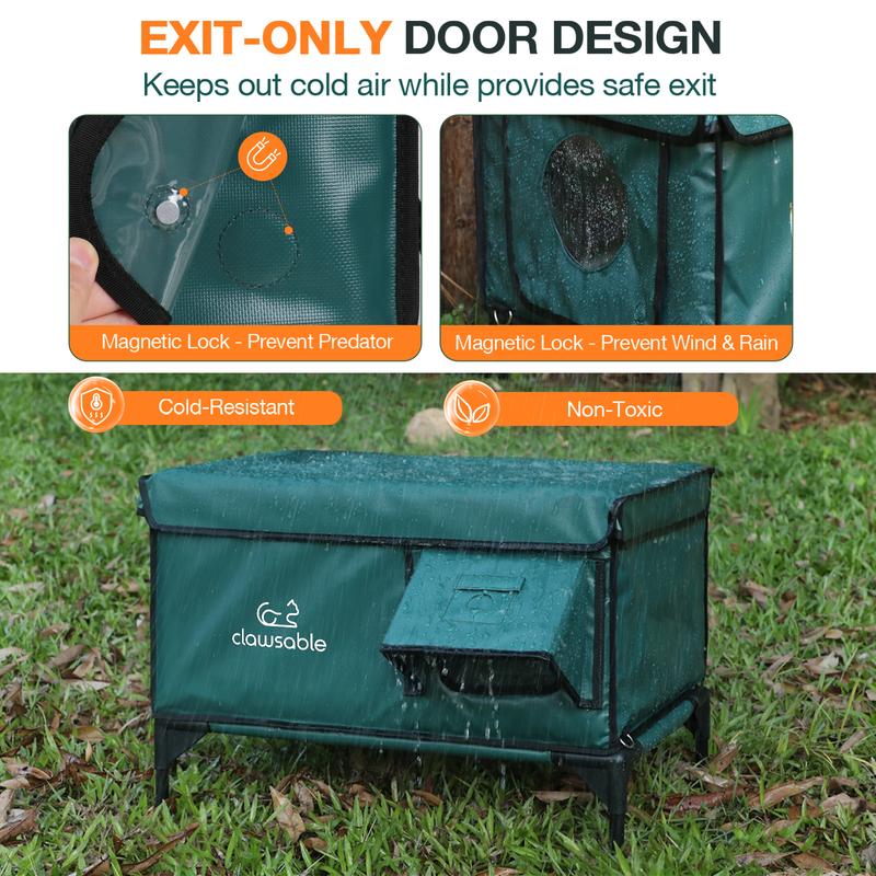 Clawsable Indestructible Heated Cat House for Outdoor Winter, 100% Waterproof, Safe Escape Door, Fully Insulated Outdoor Cat Shelter with Heater for Feral Barn Cats and Kittens Clawsable Indestructible Heated Cat House for Outdoor Winter, 100% Waterproof, Safe Escape Door, Fully Insulated Outdoor Cat Shelter with Heater for Feral Barn Cats and Kittens