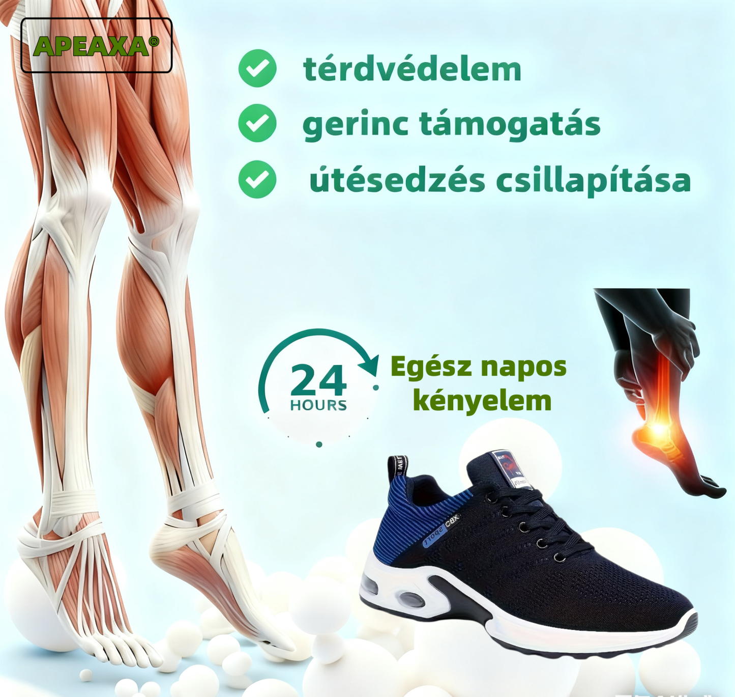 (🔥60% kedvezmény ma - ne hagyd ki!) ⏰ - APEAXA® márka - puha és kényelmes ortopéd sportcipők ✅ (enyhíti a lábfájdalmat)