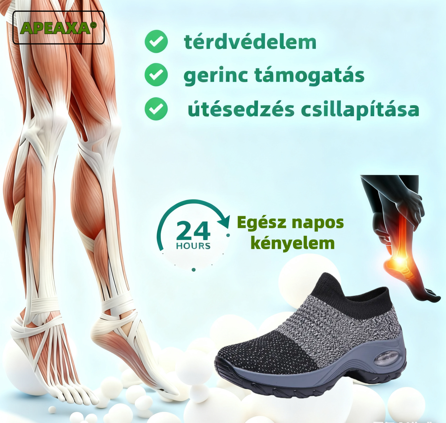 【🔥40% kedvezmény ma - Ne maradj le】🔥Szuperkényelmes ortopéd cipő légpárnával✅ Lábboltozat-támasz a lábfájdalom enyhítésére