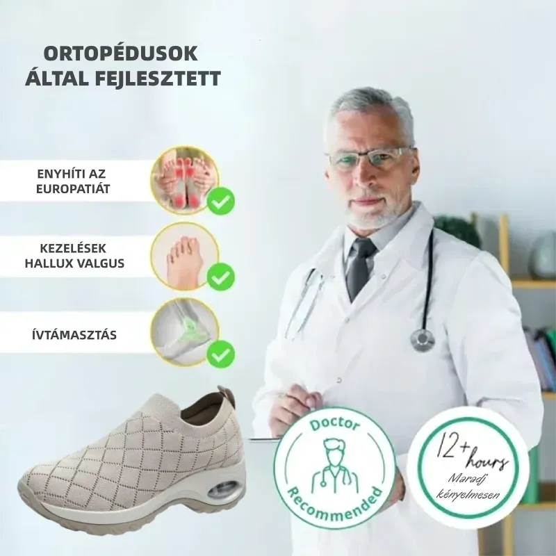 【🔥40% kedvezmény ma - Ne maradj le】🔥Szuperkényelmes ortopéd cipő légpárnával✅ Lábboltozat-támasz a lábfájdalom enyhítésére